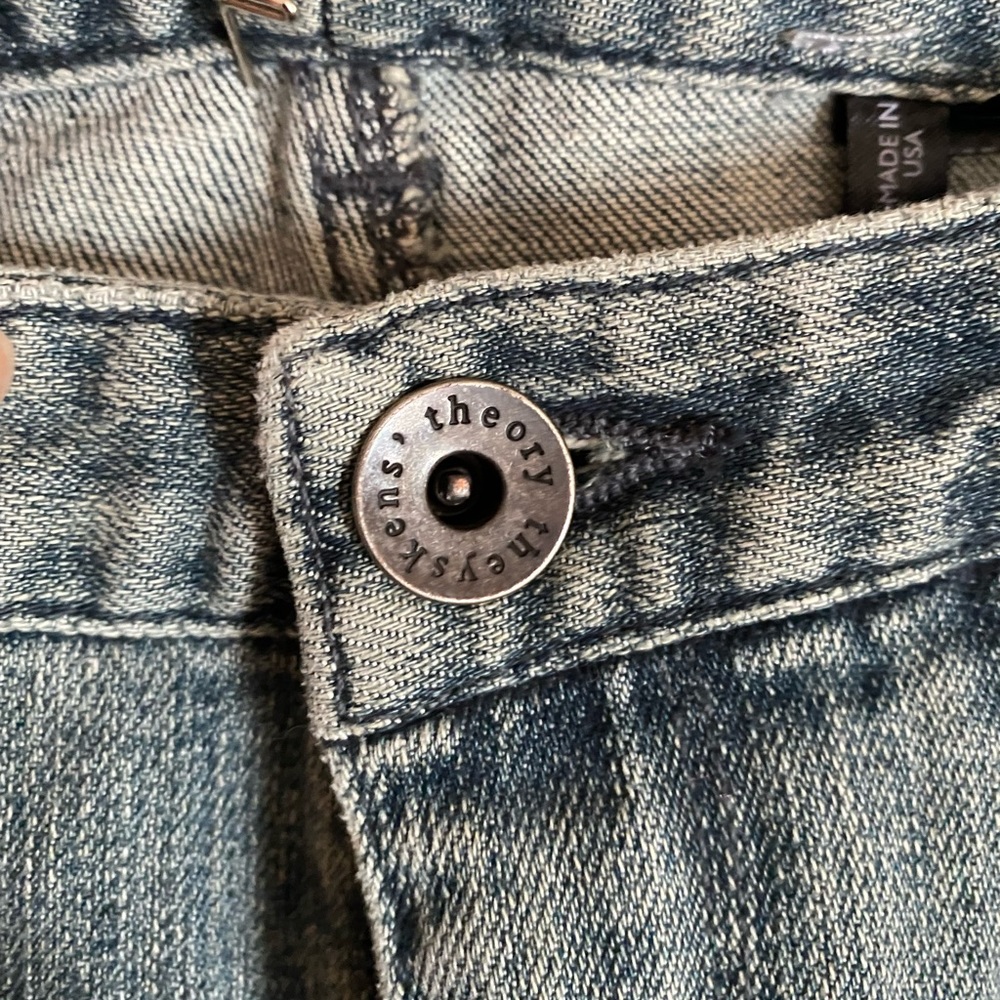 Theyskens’ Theory ULTRA wide-leg stretch denim jeans size 26, inseam is 32”